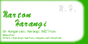 marton harangi business card